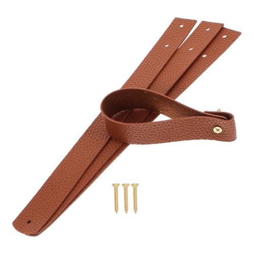 jojofuny 4 pezzi Ganci da Parete in Pelle Artificiale Supporto Resistente per Bastoni Tende Asciugamani e Abiti Loop Montato Muro per Cucina Bagno e Camera da Letto in Stile Boho Marrone