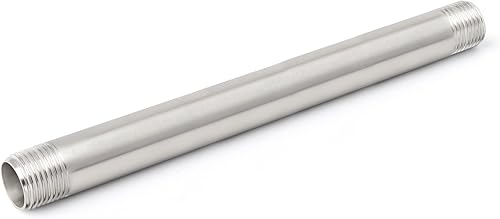 Miniatura 7 de TAISHER 2 accesorios de tubería de acero inoxidable, 1/4 pulgadas NPT x 1/4 pulgadas NPT macho roscado, tubo fundido de pezón de 10 pulgadas