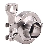 DERNORD Stainless Steel Tri-clamp ( Tri-clover Clamp ) + 2 Pcs SUS304 Sanitary Pipe Weld Ferrule + FKM Gasket (1.25 Inch)