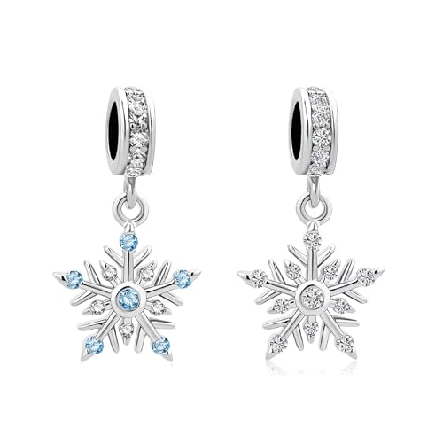 Abalorio de copo de nieve y piedra natal, el regalo ideal para pulseras 3