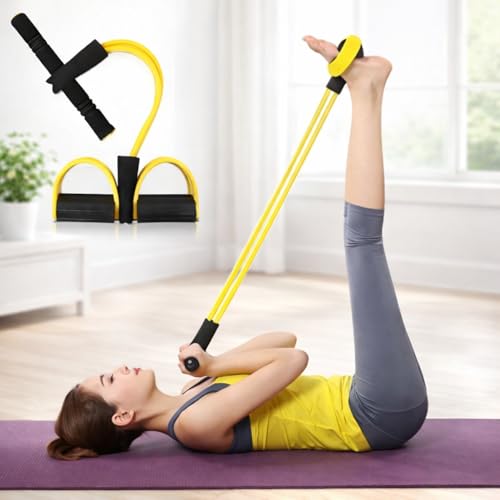 Image of PANCA Pull Reducer Training Bands Resistance Pedal Exerciser | 4 Tube Body Puller for Home Workout, Yoga & Crossfit | Arm, Leg, Tummy & Full Body Exercise Equipment for Men & Women