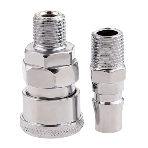 Image of (QRC) Pneumatic Fittings Air Line Hose Compressor Connector Quick Release Coupler Air Line Fittings for Air Line Hose (SM20 + PM20)
