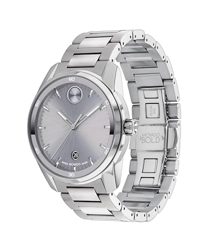 Movado Bold Verso Men's Sport Watch - Swiss Quartz Movement, Stainless Steel Link Bracelet - 5 ATM Water Resistance - Luxury Fashion Timepiece for Him - 42mm2