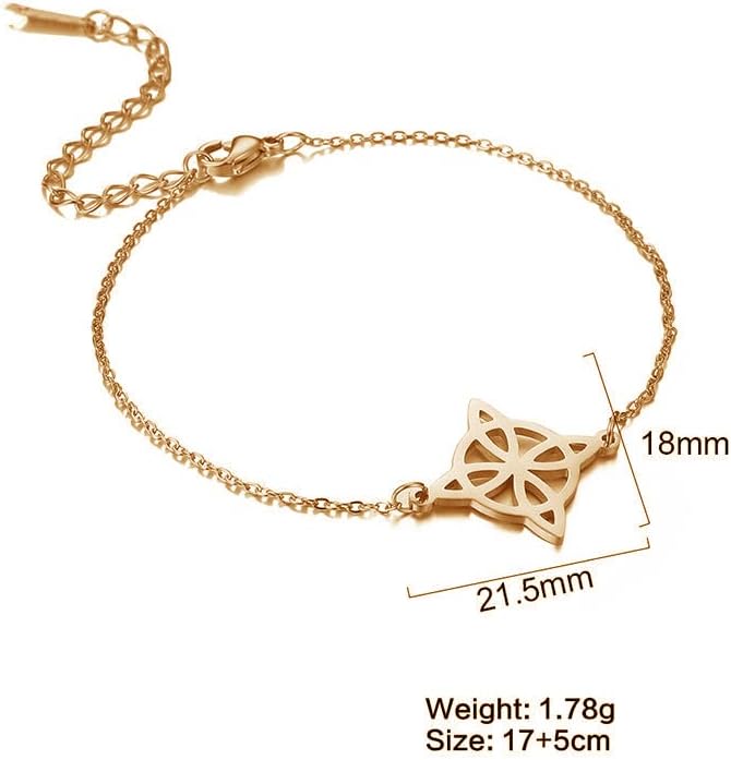 Miniatura 2 de Caiyao Pulsera para mujer, nudo de bruja celta, pulsera mágica en capas de acero inoxidable, dije de brujería, pulsera mística de doble cuerda,