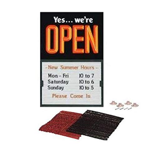 Open Closed Message Slider Board Sign, 14"x20" (Black/Orange)