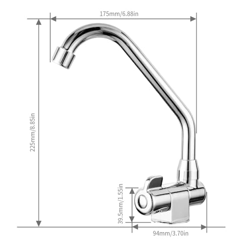 Image of MASO High-end Water Tap 360 Degree Cold Water Faucet for Home Kitchen Marine Boat Yacht Camping RV Caravan