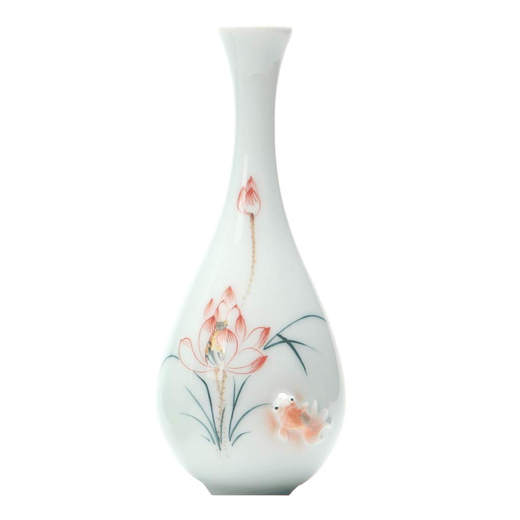 asdchZen Ceramic Vase Large Water Culture Flower Flower Transparent Vase Living Room Decoration