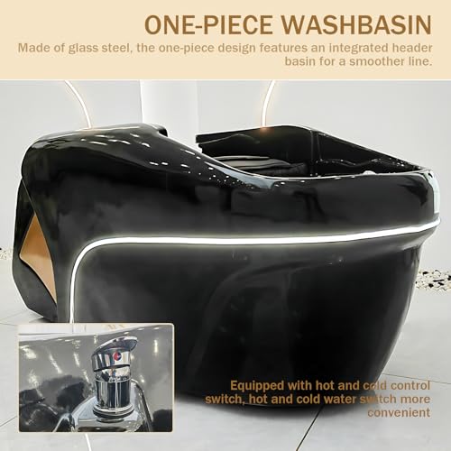 Larnavo Salon Massage Shampoo Bed-Spa Table Includes Black Light Luxury Design,Head Spa Equipment&Beauty Bed Includes Water Cycle,Fumigation,Smart Massage(72.04IN) - Image 4