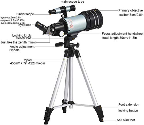 Telescopio Astronómico Refractor 70mm 350X con Trípode miniatura 4