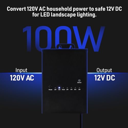 Image of LEONLITE 100W Outdoor Low Voltage Landscape Transformer, 120V AC to 12V DC