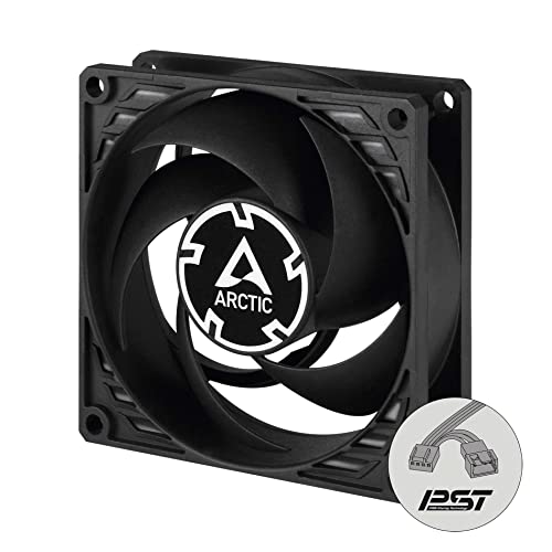ARCTIC P8 PWM PST CO - Ventilador PC 80mm, Fan 80mm, Ventilador de Caja para CPU con PWM Sharing Technology (PST), Funcionamento contínuo, Computador, 200–3000 RPM - Negro