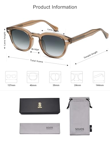 Image of SOJOS Retro Small Round Sunglasses for Men Women Trendy Circle Style UV400 Lenses Unisex Sun Glasses SJ2251