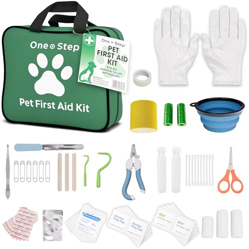 One Step Pet First Aid Kit, Includes Over 80+ Premium Items, Tick Remover, Syringe, Vet Wrap, Bandages, Wipes, Travel Sized First Aid for Dogs, Cats and All Other Pets - Image 6