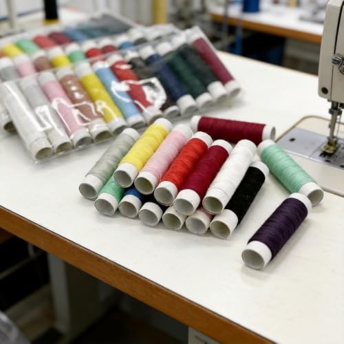 Hilo de coser de poliéster 12 colores surtidos miniatura 1