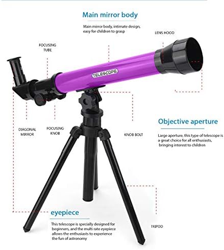 Astronomical High-Powered Science 40X Telescope 60X Toys 20X Children Education Science and technology teaching Science And Technology The Science And Technology of Growing Young (violet, One Size)