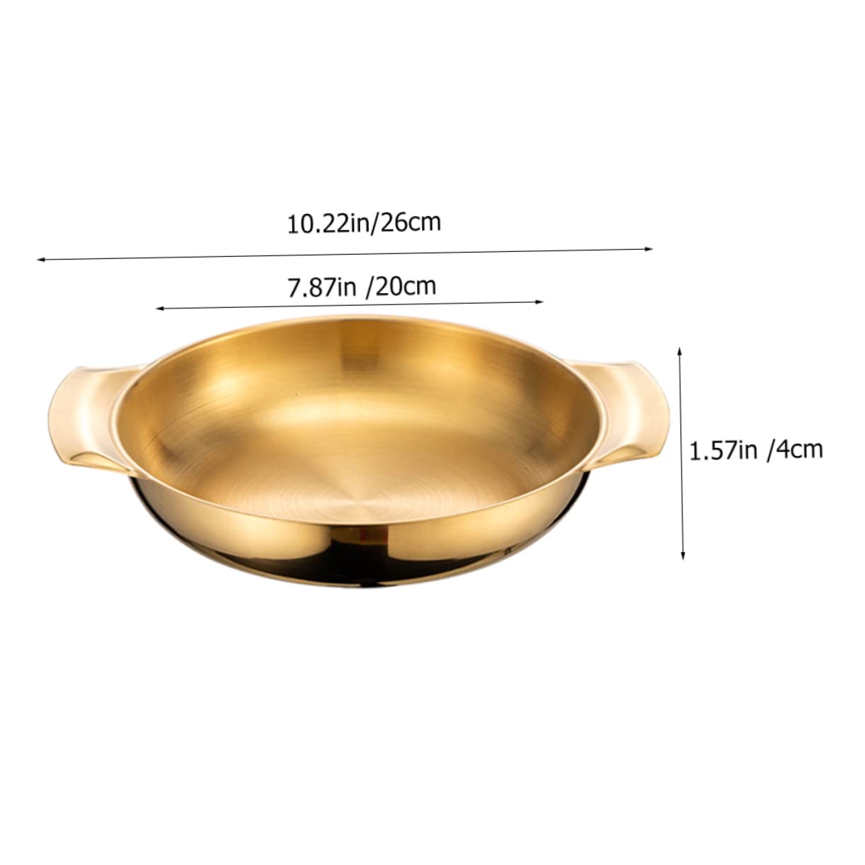 FUNOMOCYA Stainless Steel Griddle Korean Style Seafood Pot Double Handle Cookware Wok Pan Korean Stew Pot