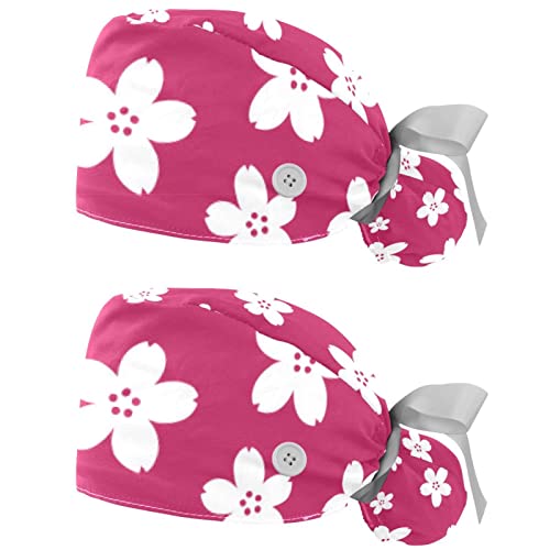 Casquettes de travail respirantes JDEZ lot de 2 chapeaux de travail fleur rose mixtes