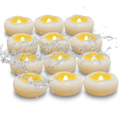 Bougies flottantes à DEL sans flamme et décoration de piscine extérieure de 7,6 cm