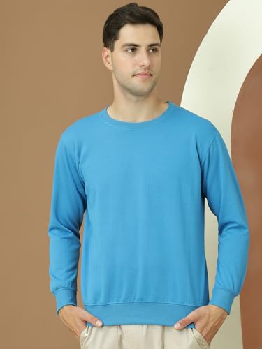 Image of Mack Jonney Fleece Regular Fit Solid Round Neck Sweatshirt for Men-MACK639877