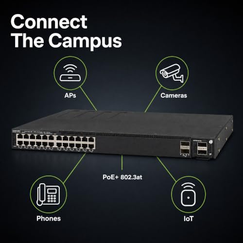 Image of Ruckus ICX7550-24P-E2 Managed Switch, 24x Gigabit PoE+, 2x 40GbE QSFP+ + Modular Expansion Slot Uplinks, up to 1900W Power Budget - Stackable Campus Switch, 40 /100G Uplinks, Multigigabit PoE++ Ready