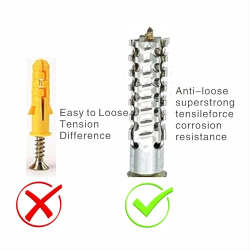 Image of 50 Pack Heavy Duty Hollow Wall Anchors with Screws, Ideal for Hinge Hole Repair, for Concrete and Drywall M5x30mm