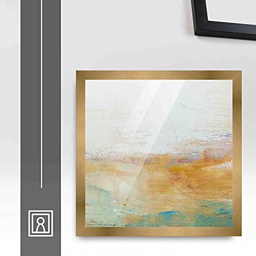 17X17 Frame Gold Bronze Solid Wood Picture Frame Width 0.75 Inches | Interior Frame Depth 0.5 Inches | Bronzo Copper Modern Photo Frame Complete With Uv Acrylic Plexiglass, Foam Board Backing & #TOP2