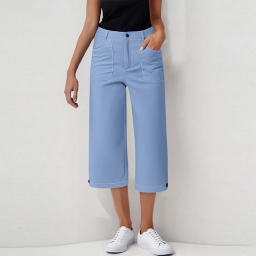 Straight Wide Leg Pant for Women 2025 Button Down Athletic Sweatpant Boot Cut High Elastic Pants Side Pocket Trouser2