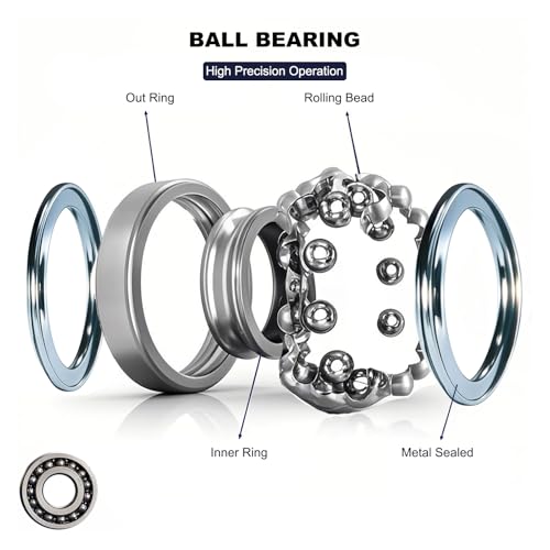 Image of 20 PCS 693ZZ Double Shielded Deep Groove Ball Bearings - 3mm x 8mm x 4mm, Carbon Steel Bearings for Skateboards, Bicycles, Motorcycles, and More (693-ZZ)