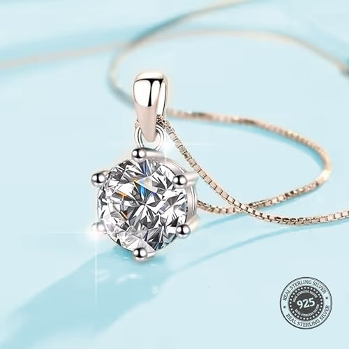 2 Carat Moissanite Necklace for Women – GRA Certified Diamond Pendant, 925 Sterling Silver Round Cut VVS1/D, Elegant Jewelry Gift for Girlfriend, Anniversary, Birthday, Valentine’s, christmas4