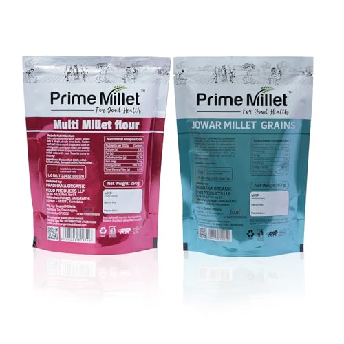 Image of Prime Millets Organic Multi Millet Flour | Whole Jowar Grain |Pack of 2 (750g Each) | High Fiber | Healthy Digestive Meals | Premium Quality