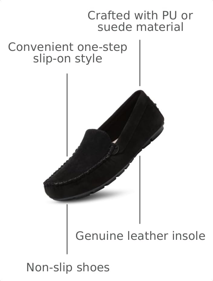 Image of Bernal Women's Non-Slip Penny Loafers - All-Day Comfort Flat Driving Shoes for Work Office & Casual Walking