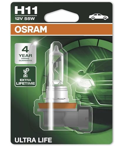 OSRAM H11 Lámpara Faro de Carretera 55W 4200K Luz Alta Halógena 64211ULT-01B