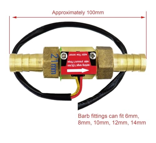 Sensor de flujo agua Hall 1/2 latón para automatizar el riego del hogar 4