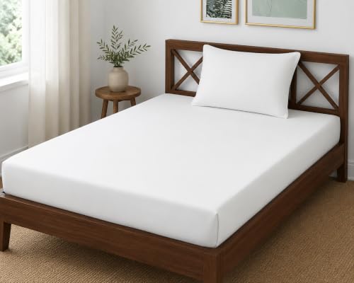Image of Blue Strip Polycotton Bedsheet, Single 60x90 (Pure White)