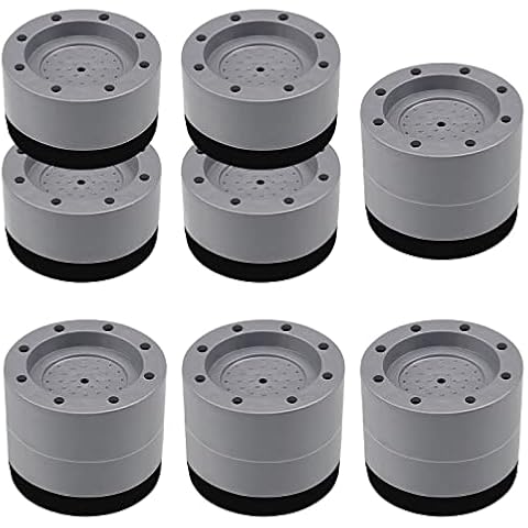 8pcs Washing Machine Feet Pads Anti-vibration Noise Reducing Rubber Mat Shock Absorber Anti-slip Anti-deviation Stabilizer Raise Height Support Pad, for Washing Machine Dryer Fridge Dishwasher(Grey) Cover