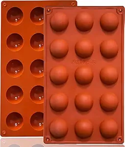 Small 15-Cavity Semi Sphere Silicone Chocolate Mould Non-Stick, Half Sphere Silicone Baking Molds for Making Jelly, Chocolates and Cake
