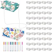 Shappy 30 Pcs Cardboard Folding Binoculars with Coloring Markers Paintable Make Your Own Paper Binocular 3x Magnification DIY Craft Toys for Boys and Girls Birthday Party Supplies Class Activity