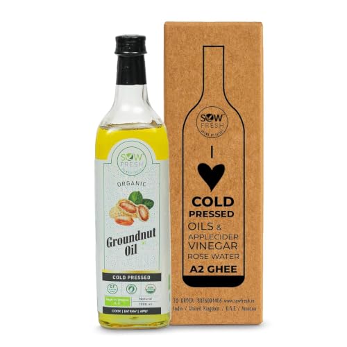 Image of Organic Cold Pressed Groundnut Oil 1 Litre, Vitamin E, D Rich, No Trans Fat