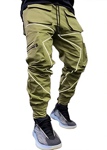 Pantalon cargo homme multi poches casual en coton coupe jogging baggy