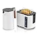 Produktbild Arendo - Wasserkocher Toaster SET - Edelstahl - Wasserkocher mit Temrpatureinstellung - 45-100 Grad - Warmhaltefunktion - Toaster 2 Scheiben mit Touch Display - mit Brötchaufsatz - Weiß Matt