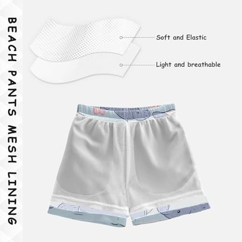 Boys Beach Board Shorts Walrus Animal Sea Lion Swim Trunk Teen Swimwear 8-16Y Multicolor4