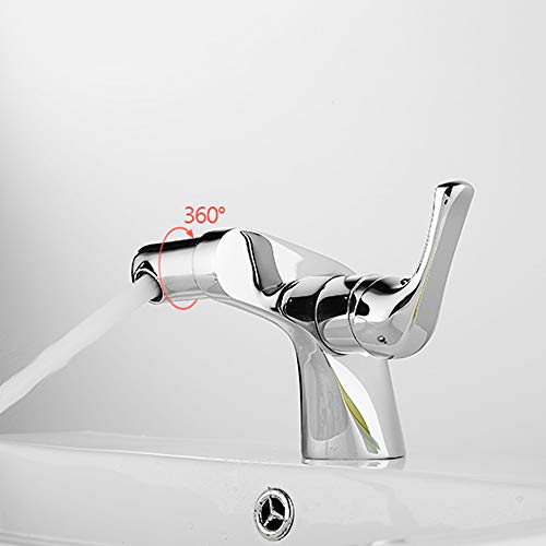 Mitigeur de salle de bains monotrou à commande fluide eau chaude et froide
