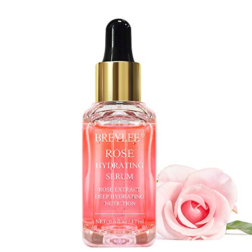 Rose Facial Serum,Deep Hydrating Serum for Face,Skin Care Moisturizing Serum with Rose Petals Extract Hyaluronic Acid Alcohol Free(17ml,0.6fl oz)