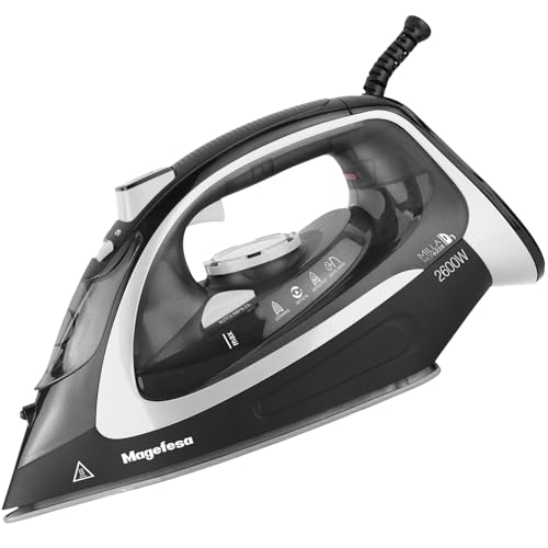 Magefesa Milla - Plancha de Vapor, Suela Cerámica, 2600W, Deposito de 300ml, Antical, Autolimpieza, Planchado en Seco y en Vapor, Planchado Vertical Magefesa Milla - Plancha de Vapor, Suela Cerámica, 2600W, Deposito de 300ml, Antical, Autolimpieza, Planchado en Seco y en Vapor, Planchado Vertical