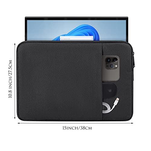 Image of Portable Monitor Case 15.6 16.1 Inch, Carrying Sleeve for Most 15.6-16.1 Inch Portable Monitor with Front Pocket, 15 inchx10.8 inch Black