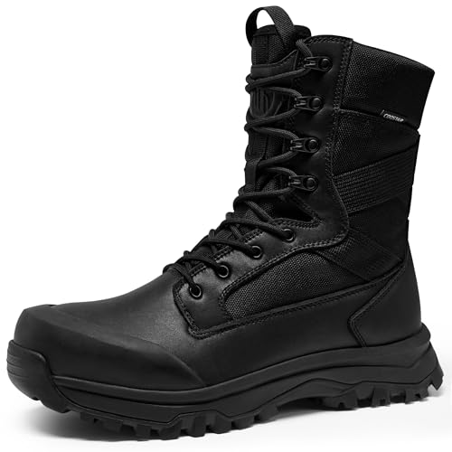 Image of Coostar Tactical Boots for Men Lightweight Military Combat Work Boot Side Zipper Motorcycle Hiking Boots 8 Inches