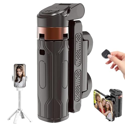 Pocketflex Mini Tripod JJ02 with Detachable Remote, Extendable Grip Phone Stand, Selfie Stick for Mobile Devices (Black)