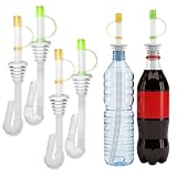Jokari Sip and Seal Soda Straws for Bottled Beverages, 4-Pack Spill-Proof Drinking Straws with Flexible Seal and Flip Cap, Fits Most Plastic Water and Soda Bottles, Ideal for Outdoor Use, Travel