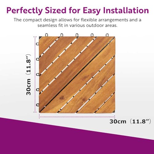 vidaXL 10x Akazienholz Massiv Terrassenfliesen Klickfliesen Balkonfliese Holzfliese Holzfliesen Garten Balkon Fliese Fliesen Platten 30x30cm