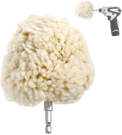Jumbo 4" Genuine Wool Buffing Ball - Hex Shank - Turn Power Drill or Impact Driver into High-Speed Polisher